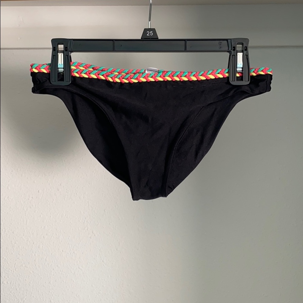braided black bikini bottom